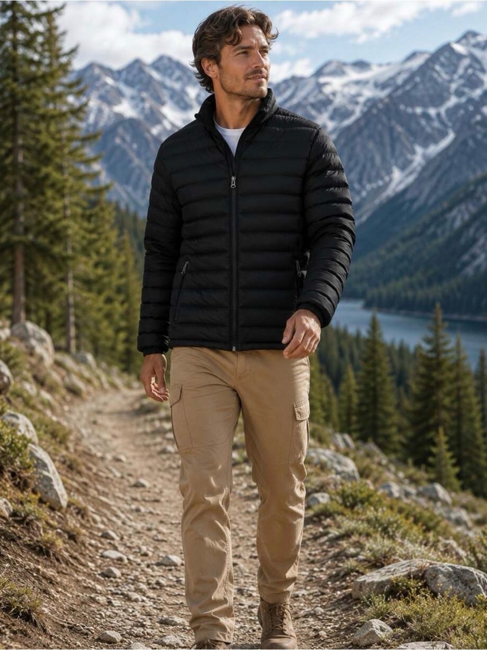 Cole Haan Black Packable Puffer Jacket